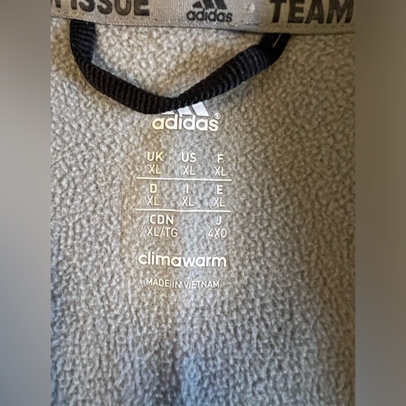 Adidas Team Issue 1/4 Zip Men XLarge Black Pullover Fleece Climawarm Sweater E18 - Picture 4 of 7